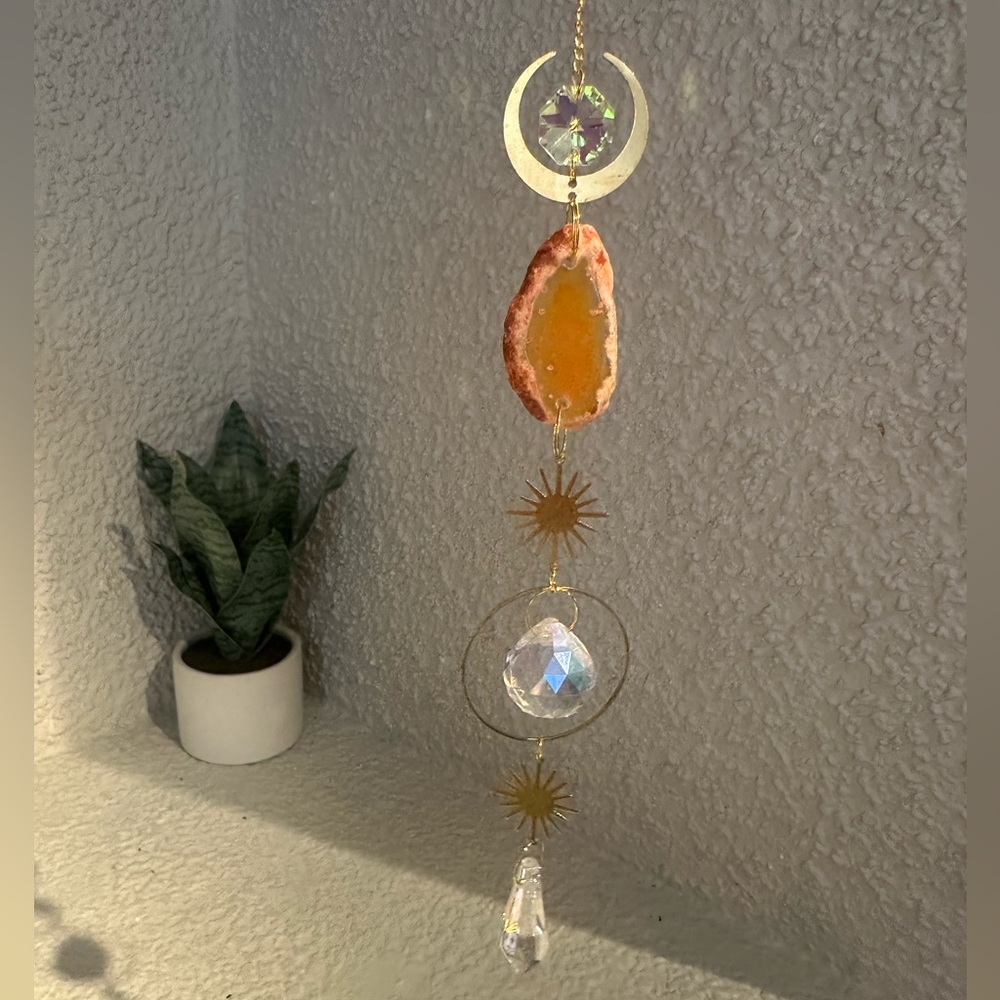 Orange Agate Crystal Sun Catcher